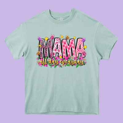 Mama All Day Everyday Heavy Core Tee Designed By Cowhidedigitalart