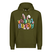 Army Green mama bunny Premium Hoodie - MaliasSmallBusiness