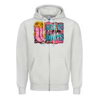 Dove Grey life is better in boots Zipper Hoodie - Zillion Design Studio