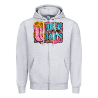 Heather Grey life is better in boots Zipper Hoodie - Zillion Design Studio