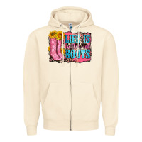 Sandshell life is better in boots Zipper Hoodie - Zillion Design Studio