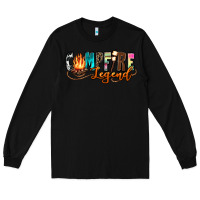 Black campfire legend Long Sleeve Tee - Zillion Design Studio