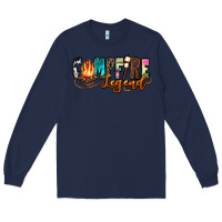 Navy campfire legend Long Sleeve Tee - Zillion Design Studio