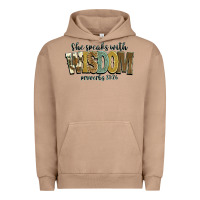 Pigment Burro she speaks with wisdom proverbs 31 26 Urban Hoodie - NancyCooperArtShop