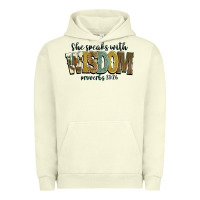 Pigment Pistachio she speaks with wisdom proverbs 31 26 Urban Hoodie - NancyCooperArtShop