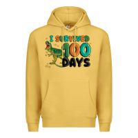 Antique Gold i survived 100 days Premium Hoodie - MaliasSmallBusiness