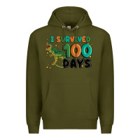 Army Green i survived 100 days Premium Hoodie - MaliasSmallBusiness