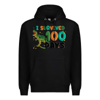 Black i survived 100 days Premium Hoodie - MaliasSmallBusiness