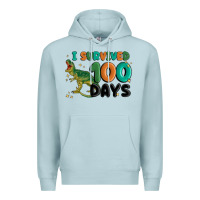Blue Mist i survived 100 days Premium Hoodie - MaliasSmallBusiness
