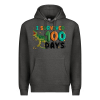 Charcoal Heather i survived 100 days Premium Hoodie - MaliasSmallBusiness