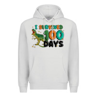 Dove Grey i survived 100 days Premium Hoodie - MaliasSmallBusiness