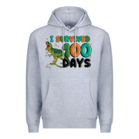 Heather Grey i survived 100 days Premium Hoodie - MaliasSmallBusiness