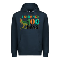 Navy i survived 100 days Premium Hoodie - MaliasSmallBusiness