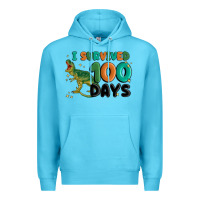 Ocean Blue i survived 100 days Premium Hoodie - MaliasSmallBusiness