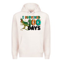 Pale Pink i survived 100 days Premium Hoodie - MaliasSmallBusiness
