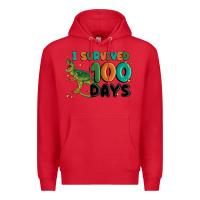 Red i survived 100 days Premium Hoodie - MaliasSmallBusiness