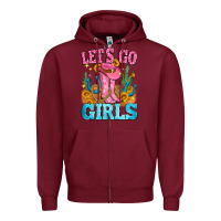 Burgundy let's go girls Zipper Hoodie - Zillion Design Studio