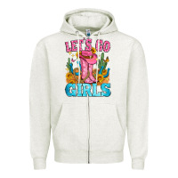 Oatmeal Heather let's go girls Zipper Hoodie - Zillion Design Studio