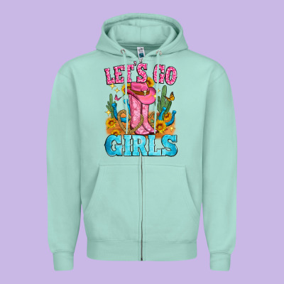 Let's Go Girls Zipper Hoodie Designed By Zillion Design Studio