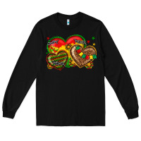 Black juneteenth heart Long Sleeve Tee - texasbilliewilder