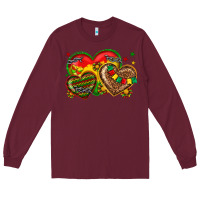 Burgundy juneteenth heart Long Sleeve Tee - texasbilliewilder