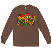 Chestnut juneteenth heart Long Sleeve Tee - texasbilliewilder
