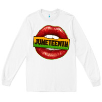 White juneteenth lips Long Sleeve Tee - texasbilliewilder