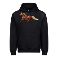 Black running horse Urban Hoodie - NancyCooperArtShop