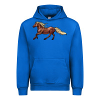 Cobalt running horse Urban Hoodie - NancyCooperArtShop