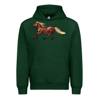 Foreset Green running horse Urban Hoodie - NancyCooperArtShop