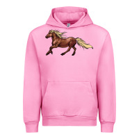 Fuchsia Pink running horse Urban Hoodie - NancyCooperArtShop