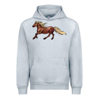 Heather Grey running horse Urban Hoodie - NancyCooperArtShop