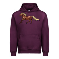 Mauve Wine running horse Urban Hoodie - NancyCooperArtShop