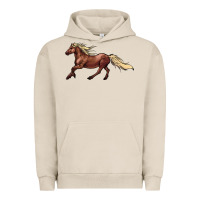 Pigment French Oak running horse Urban Hoodie - NancyCooperArtShop