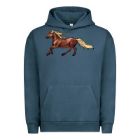 Pigment Midnight Navy running horse Urban Hoodie - NancyCooperArtShop