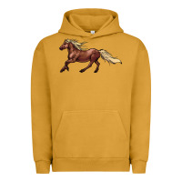 Pigment Peanut Butter running horse Urban Hoodie - NancyCooperArtShop
