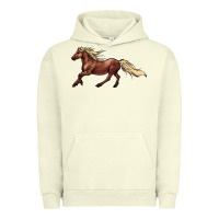 Pigment Pistachio running horse Urban Hoodie - NancyCooperArtShop