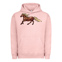 Pigment Salmon running horse Urban Hoodie - NancyCooperArtShop