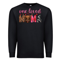 Black highland cow one loved mama Premium Sweatshirt - JahusDesignShop