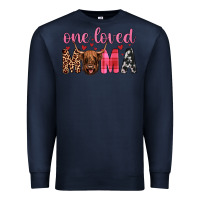 Navy highland cow one loved mama Premium Sweatshirt - JahusDesignShop