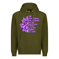 Army Green purple pancreatic cancer sunflower and cancer ribb Premium Hoodie - MaliasSmallBusiness