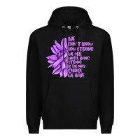 Black purple pancreatic cancer sunflower and cancer ribb Premium Hoodie - MaliasSmallBusiness