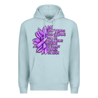 Blue Mist purple pancreatic cancer sunflower and cancer ribb Premium Hoodie - MaliasSmallBusiness