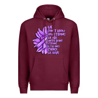 Burgundy purple pancreatic cancer sunflower and cancer ribb Premium Hoodie - MaliasSmallBusiness