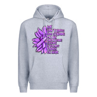 Heather Grey purple pancreatic cancer sunflower and cancer ribb Premium Hoodie - MaliasSmallBusiness