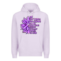 Lilac purple pancreatic cancer sunflower and cancer ribb Premium Hoodie - MaliasSmallBusiness