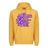Mustard purple pancreatic cancer sunflower and cancer ribb Premium Hoodie - MaliasSmallBusiness