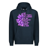Navy purple pancreatic cancer sunflower and cancer ribb Premium Hoodie - MaliasSmallBusiness