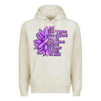 Oatmeal Heather purple pancreatic cancer sunflower and cancer ribb Premium Hoodie - MaliasSmallBusiness