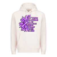 Pale Pink purple pancreatic cancer sunflower and cancer ribb Premium Hoodie - MaliasSmallBusiness